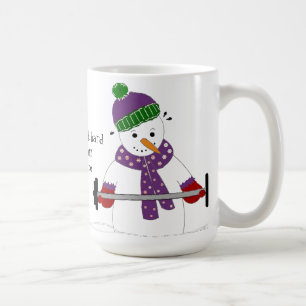 Schneemann stemmt Gewichte mit Spruch Tasse