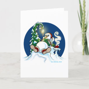 Schneemann Stricken Dankeskarte