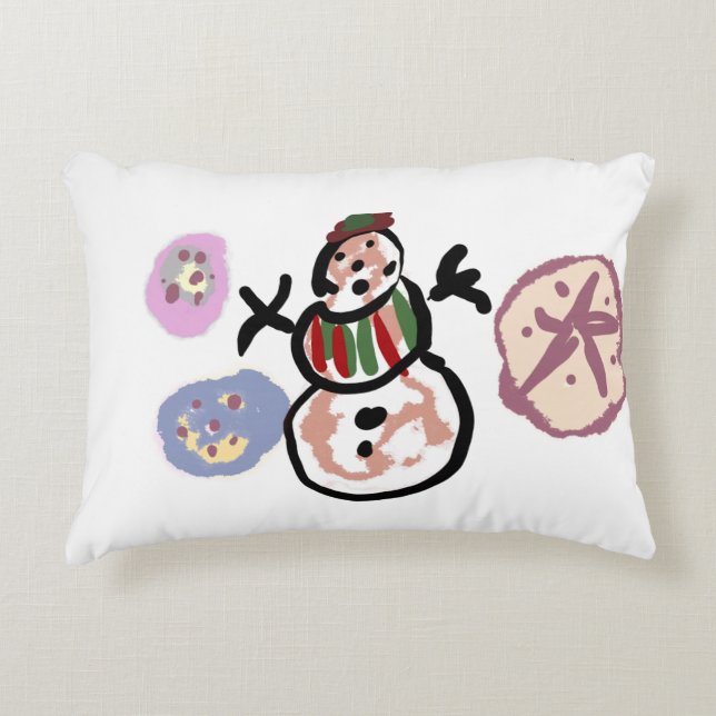 Schneemann süß dekokissen (Vorderseite)