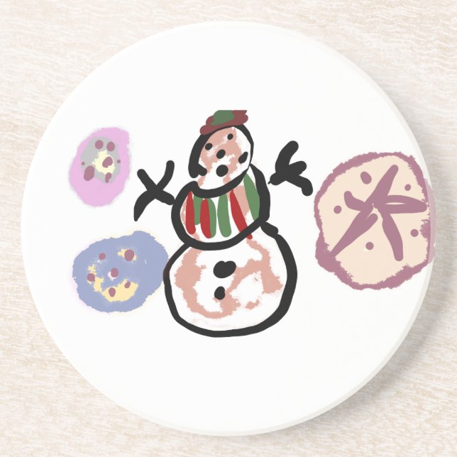 Schneemann süß getränkeuntersetzer (Vorne)