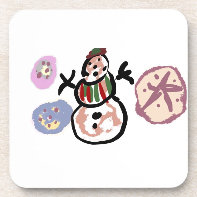 Schneemann süß getränkeuntersetzer (Vorderseite)