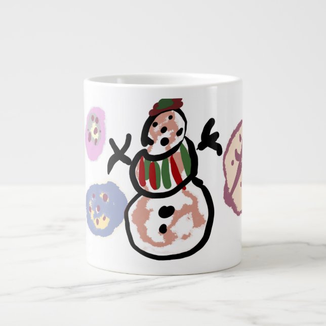 Schneemann süß Jumbo-Tasse (Vorderseite)