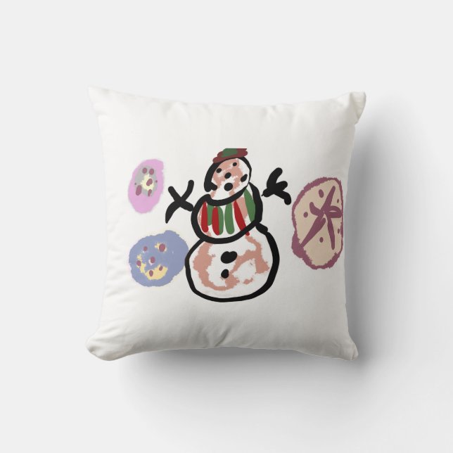 Schneemann süß kissen (Vorderseite)