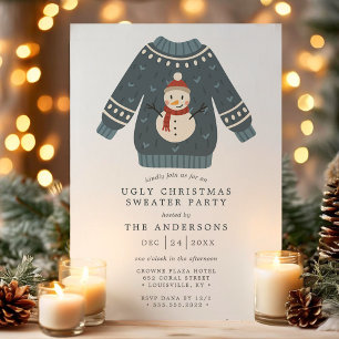 Schneemann-Tacky-hässliches-Christmas-Sweater-Part Einladung