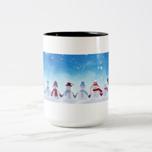Schneemann-Tasse Zweifarbige Tasse