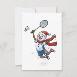 Schneemann Tennisspieler Weihnachten 2026 Feiertag Dankeskarte