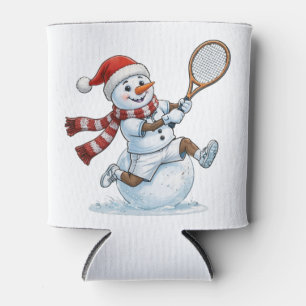 Schneemann Tennisspieler Weihnachten 2026 Feiertag Dosenkühler