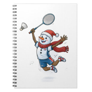 Schneemann Tennisspieler Weihnachten 2026 Feiertag Notizblock