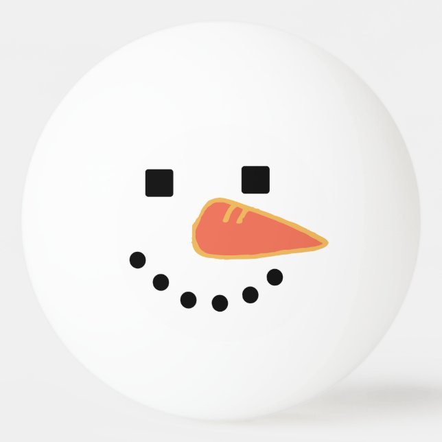 Schneemann Tischtennisball (Vorderseite)