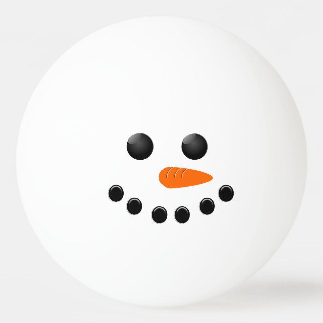 Schneemann Tischtennisball (Vorderseite)
