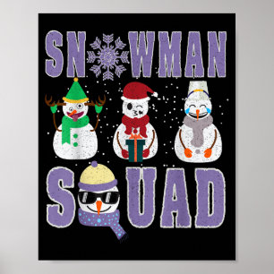 Schneemann-Truppe Lustige Familie Passend, Lehrer Poster