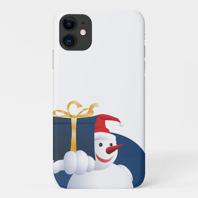 Schneemann übergibt Geschenk... Case-Mate iPhone Hülle (Rückseite)