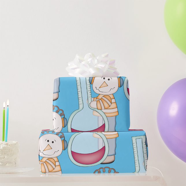Schneemann überprüft die Temperatur Geschenkpapier (Von Creator hochgeladen)