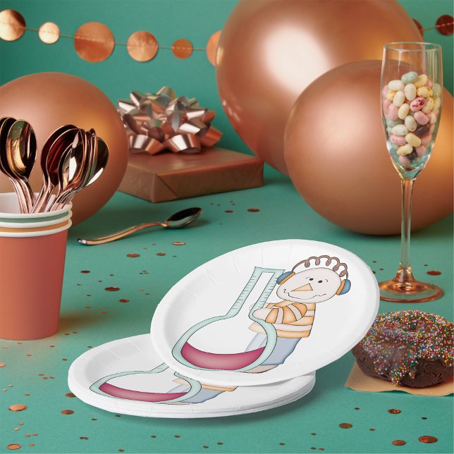 Schneemann überprüft die Temperatur Pappteller (Von Creator hochgeladen)