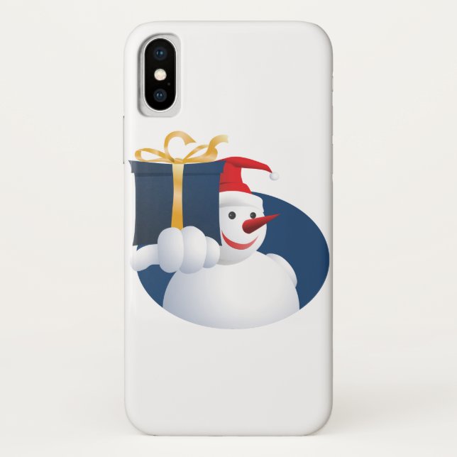 Schneemann überreicht Geschenk... Case-Mate iPhone Hülle (Rückseite)