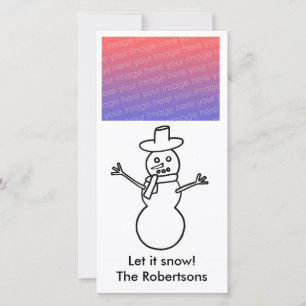 Schneemann Umriss, Lass es schneien, Feiertags-Fot Feiertagskarte
