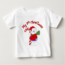 Schneemann und Candycane 1. Weihnachten Baby T-shirt