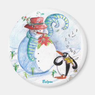 SCHNEEMANN-UND DES PINGUINS WINTERSERENADE MAGNET
