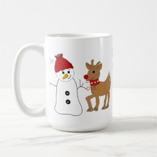 Schneemann und ein Renntier Kaffeetasse