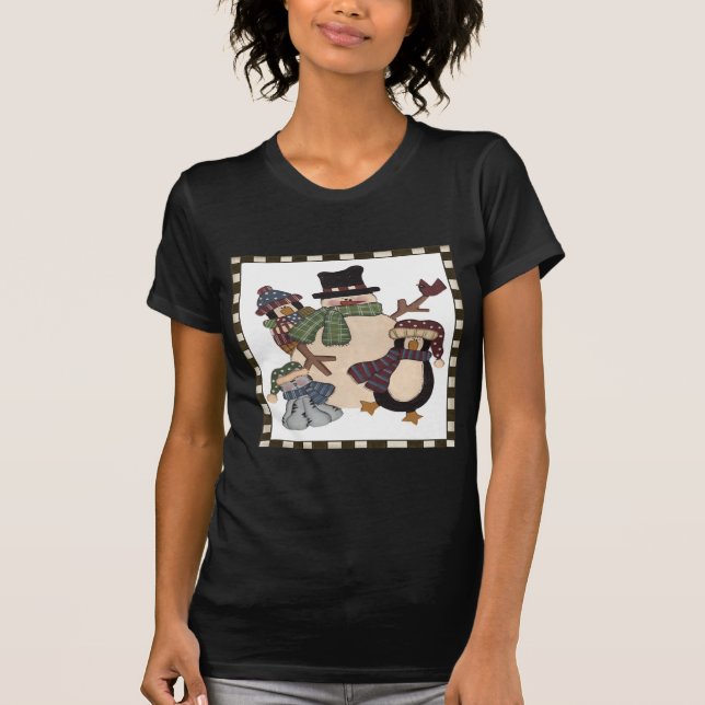 Schneemann und Freunde T-Shirt (Vorderseite)