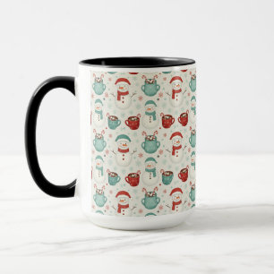 Schneemann und heiße Schokolade Weihnachts nahtlos Tasse
