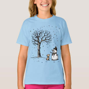 Schneemann und Hund: Winters Freundschaft T-Shirt