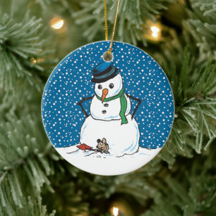 Schneemann und Maul Keramikornament
