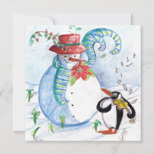 SCHNEEMANN UND PENGUIN'S WINTERSERENADE FEIERTAGSKARTE