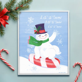 Schneemann und Peppermint lassen es Kunstdrucken S Poster