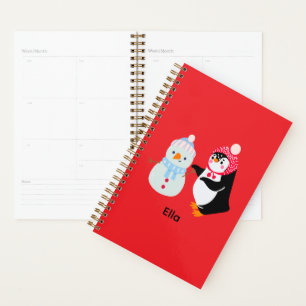 Schneemann und Pinguin erfroren Planer