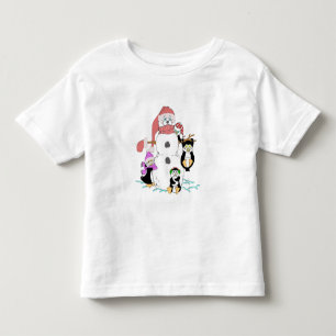 Schneemann und Pinguine Weihnachten Kleinkind T-shirt
