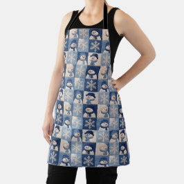 Schneemann und Schneeflocken-Quiltmuster Schürze