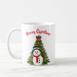 Schneemann und Weihnachtsbaum Tasse