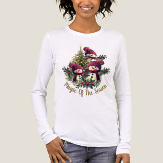 Schneemann und Weihnachtsbaum Tri-Blend Shirt