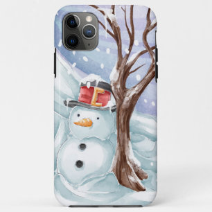 Schneemann- und Winterlandschaft Case-Mate iPhone Hülle