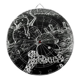 Schneemann und Yaie in schwarzen Weihnachten Dartscheibe