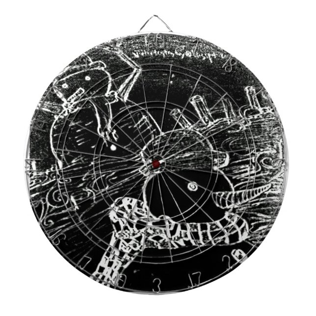 Schneemann und Yaie in schwarzen Weihnachten Dartscheibe (vorne)