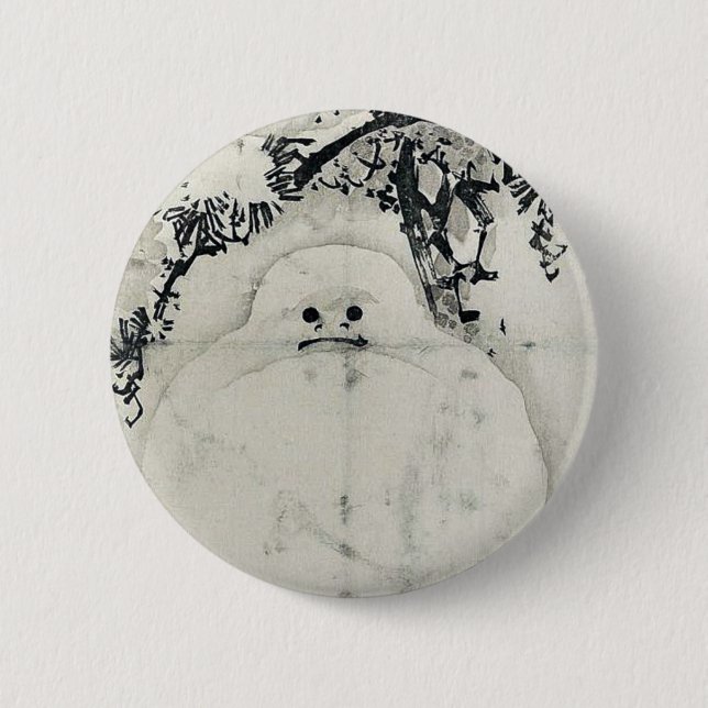 Schneemann unter einer Kiefer durch Taki, Katei Button (Vorderseite)