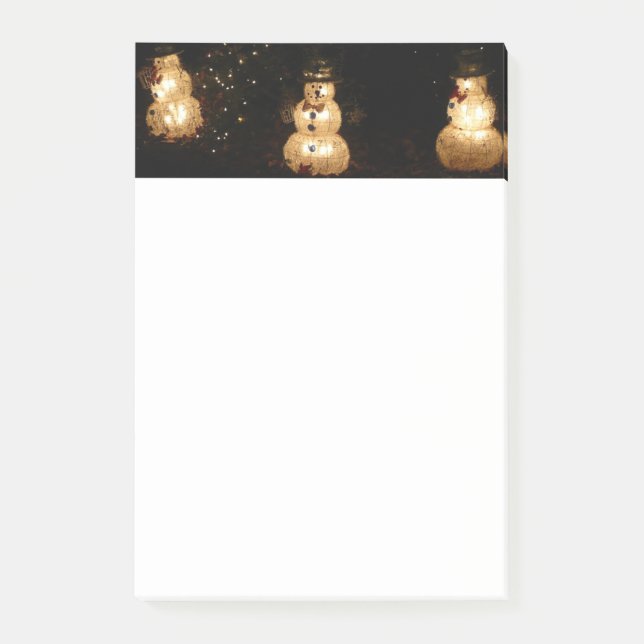 Schneemann Urlaubslichtanzeige Post-it Klebezettel (Vorderseite)