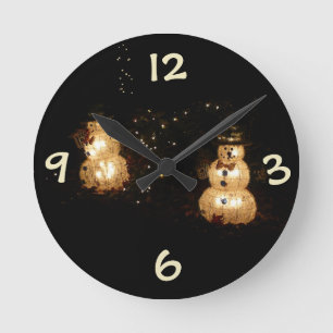Schneemann Urlaubslichtanzeige Runde Wanduhr
