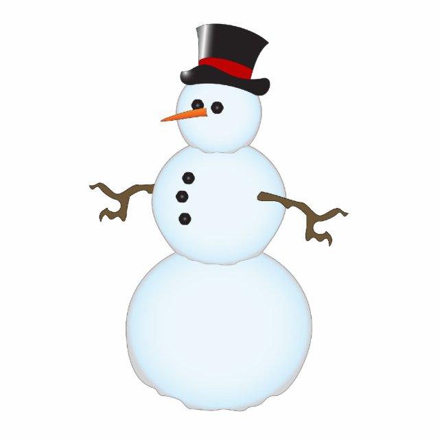 Schneemann-Verzierung Fotoskulptur Ornament (Vorne)
