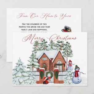 Schneemann von unserem Haus zu deinen Weihnachten