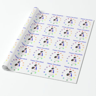 Schneemann w Colorwheel des Chanukkas Giftwrap der Geschenkpapier