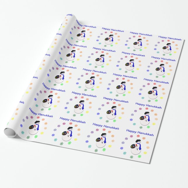 Schneemann w Colorwheel des Chanukkas Giftwrap der Geschenkpapier (Ungerollt)