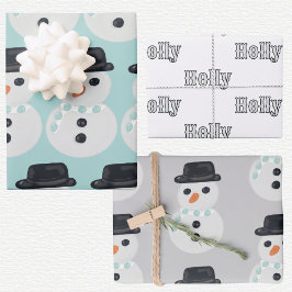 Schneemann Weihnachten Geschenkpapier Set