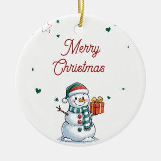 Schneemann Weihnachten Keramik Ornament
