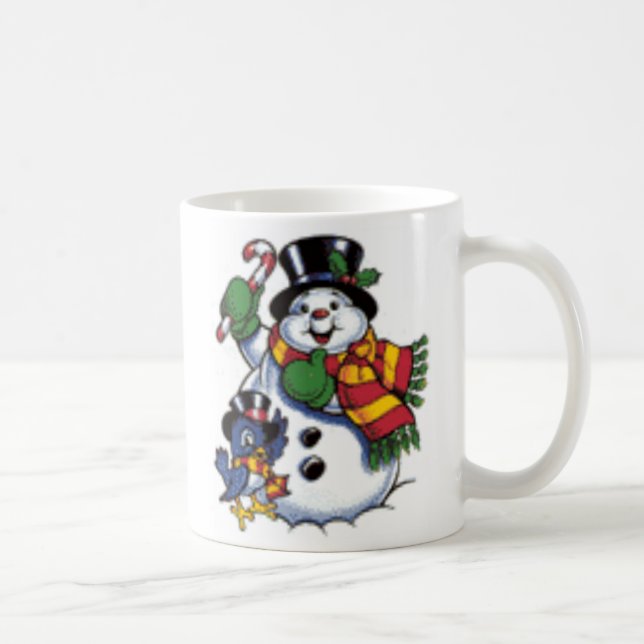 Schneemann-Weihnachten Tasse (Rechts)