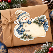 Schneemann-Weihnachten-Vintage-Wasserfarbe-Geschen