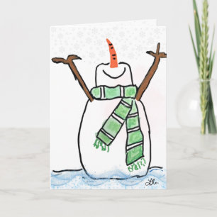 Schneemann-Weihnachts-/Feiertagskarte Karte