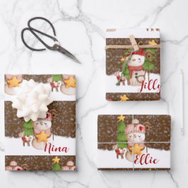 Schneemann, Weihnachts-Personalisierte Wrapping Pa Geschenkpapier Set